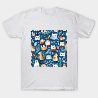 Cute animals pattern petrol decor T-Shirt